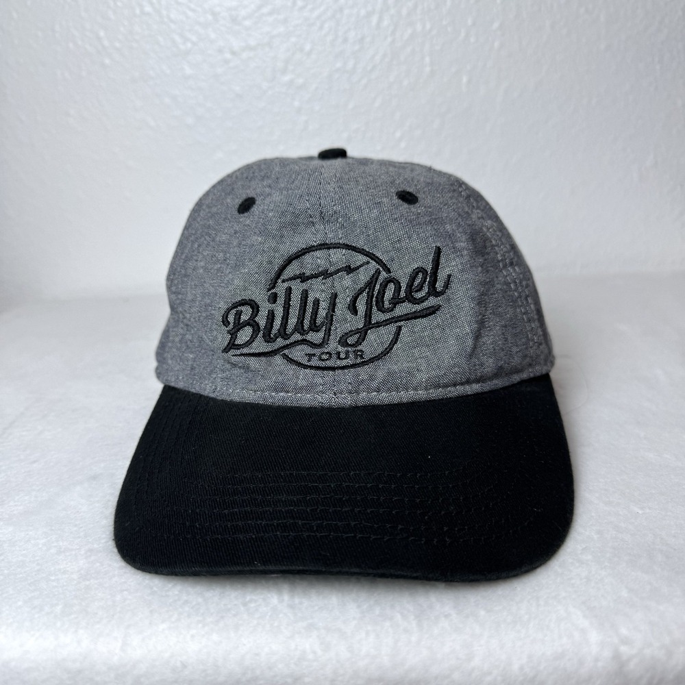 Billy Joel‎ Tour Hat Gray Black Cotton Strapback Adjustable Piano Man Cap